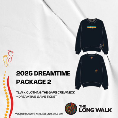 DREAMTIME PACKAGE 2 - CREWNECK & TIX  (Event day pick up only)